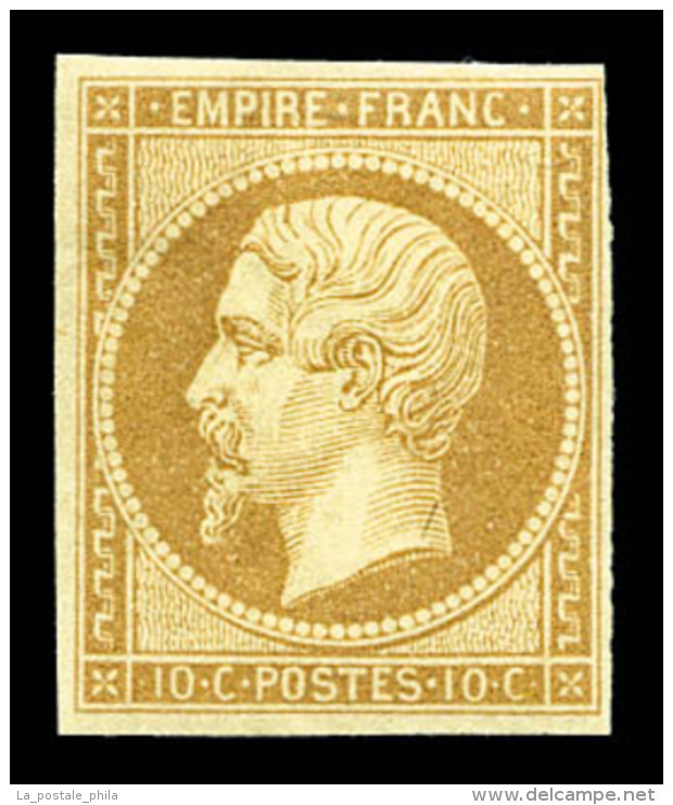 * N&deg;13B, 10c Brun-clair Type II, TB (certificat)    Qualit&eacute;: *   Cote: 1000 Euros - 1853-1860 Napoléon III.