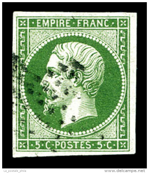 O N&deg;12c, 5c Vert Fonc&eacute; Sur Vert, TB    Qualit&eacute;: O   Cote: 350 Euros - 1853-1860 Napoléon III.