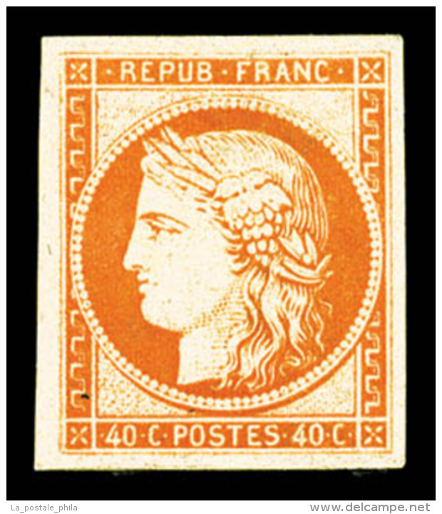 * N&deg;5g, 40c Orange, Impression De 1862, TB (certificat)    Qualit&eacute;: *   Cote: 800 Euros - 1849-1850 Ceres