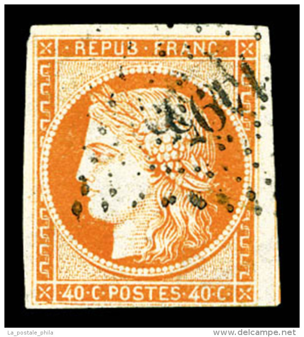 O N&deg;5, 40c Orange, Un Voisin (sign&eacute; Calves/certificat)    Qualit&eacute;: O   Cote: 500 Euros - 1849-1850 Ceres