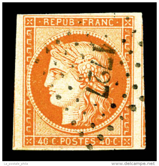 O N&deg;5, 40c Orange, Grandes Marges, Deux Voisins. TTB (certificat)    Qualit&eacute;: O - 1849-1850 Ceres