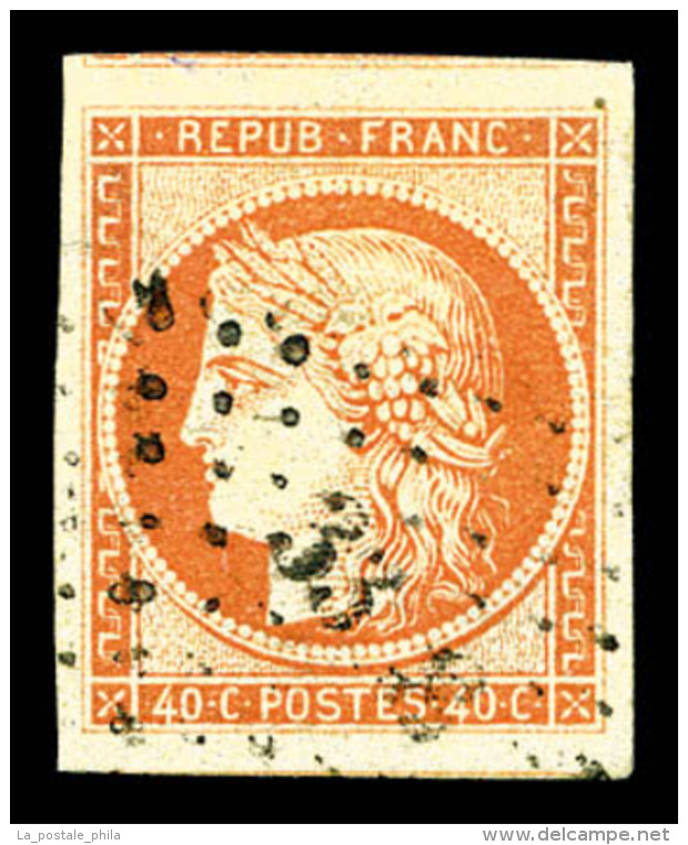 O N&deg;5, 40c Orange, Grandes Marges Avec Deux Voisins. SUP (certificat)    Qualit&eacute;: O - 1849-1850 Ceres