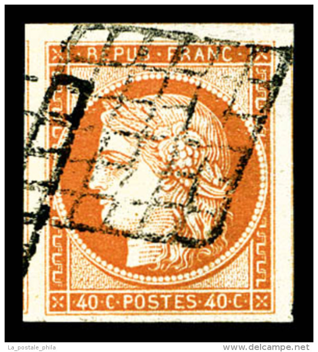 O N&deg;5, 40c Orange, Grandes Marges, Trois Voisins, Piece Choisie, SUP (certificat)    Qualit&eacute;: O - 1849-1850 Ceres