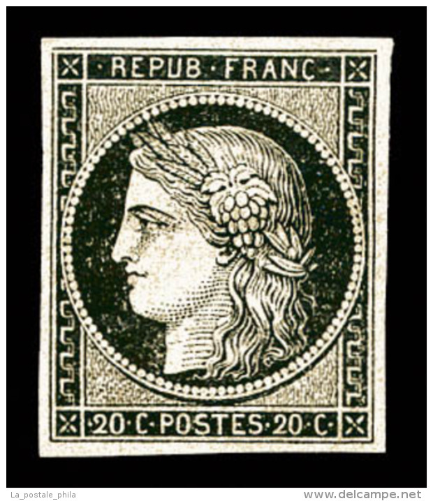 * N&deg;3, 20c Noir Sur Jaune, TB (sign&eacute; Brun/certificat)    Qualit&eacute;: *   Cote: 600 Euros - 1849-1850 Ceres