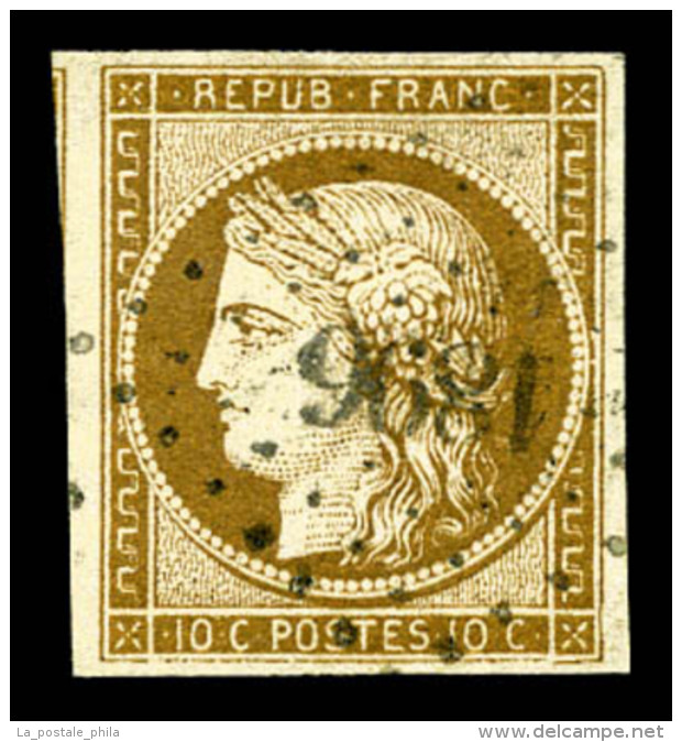 O N&deg;1a, 10c Bistre-brun Fonc&eacute;, Tr&egrave;s Jolie Couleur. SUP (sign&eacute; Scheller/certificat)   ... - 1849-1850 Ceres