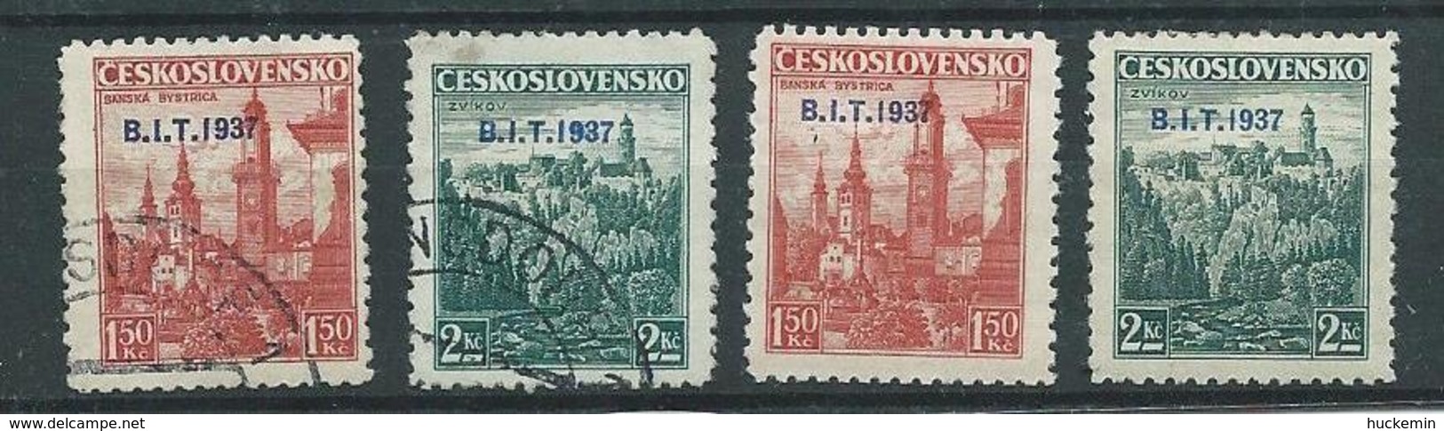 Tschechoslowakei 1937  Mi 382 Und 383  Tagung Des Internationalen Arbeitsamtes In Prag * Mit Falz Und Gestempelt - Oblitérés