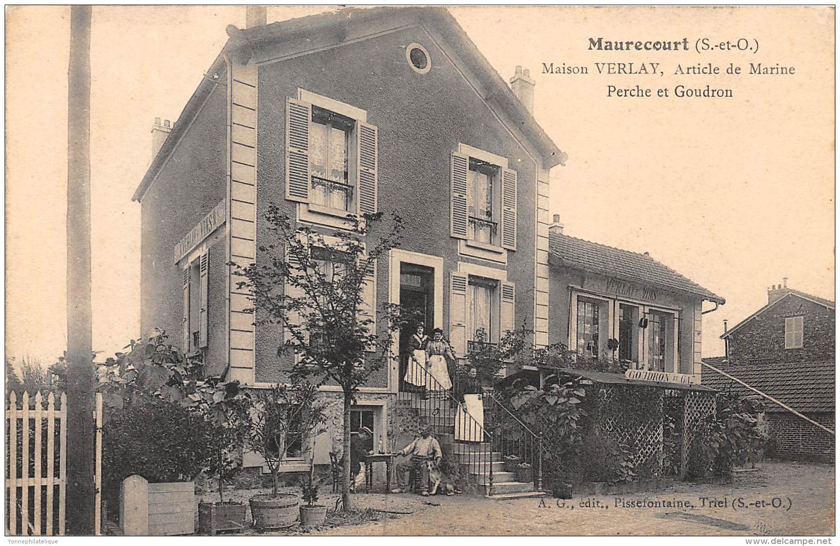 78 - YVELINES / Maurecourt - Devanture Maison VERLAY - Article De Marine Perche Et Goudron - Beau Cliché Animé - Maurecourt