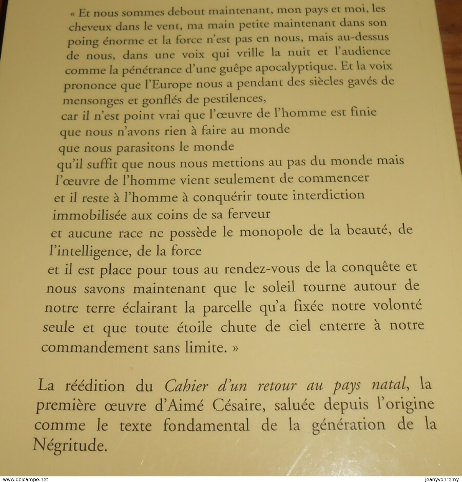 Cahier D'un Retour Au Pays Natal. Aimé Césaire. 2014 - Histoire