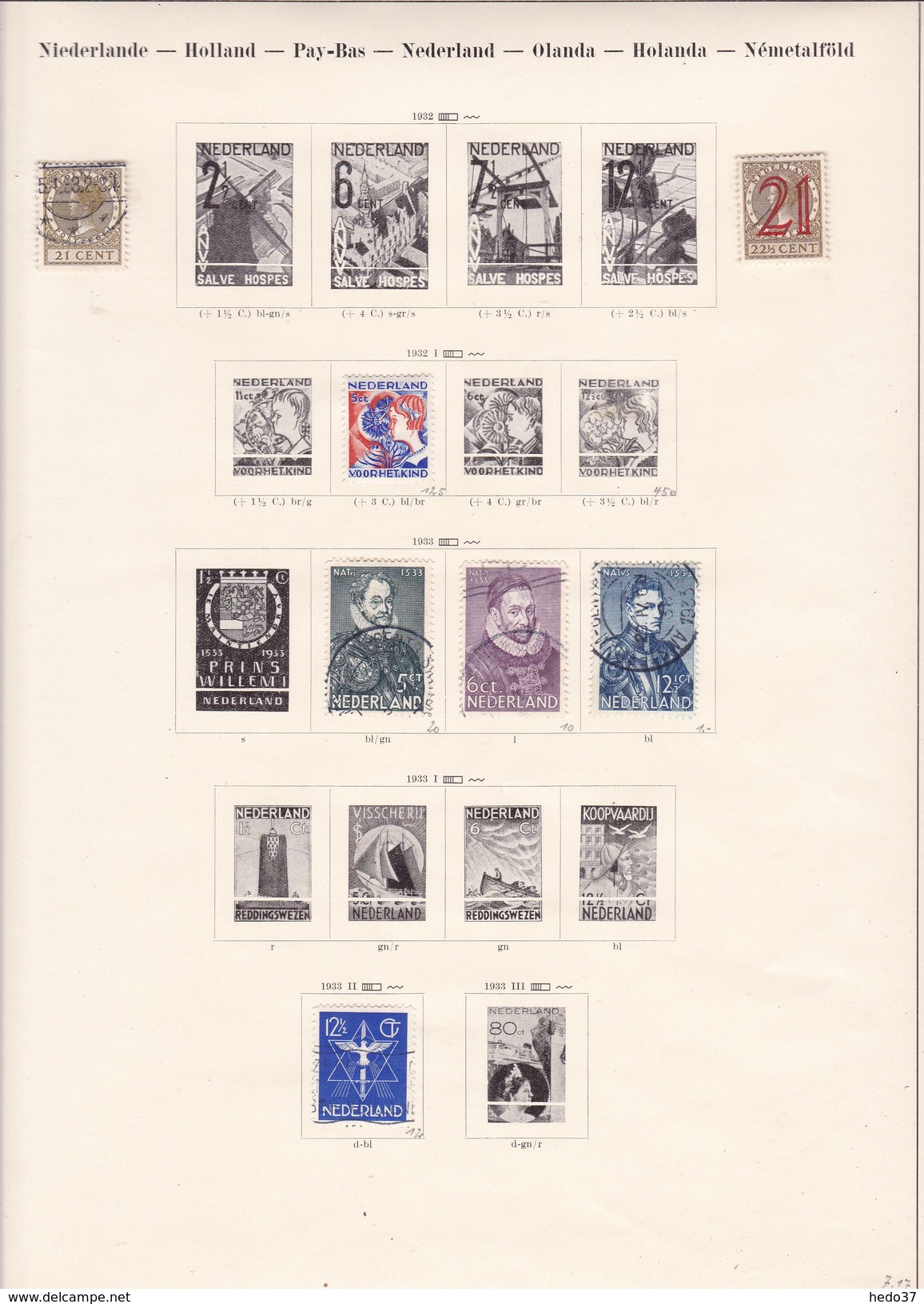 Pays Bas - Collection Vendue Page Par Page - Timbres Oblitérés / Neufs *(avec Charnière) -Qualité B/TB - Verzamelingen