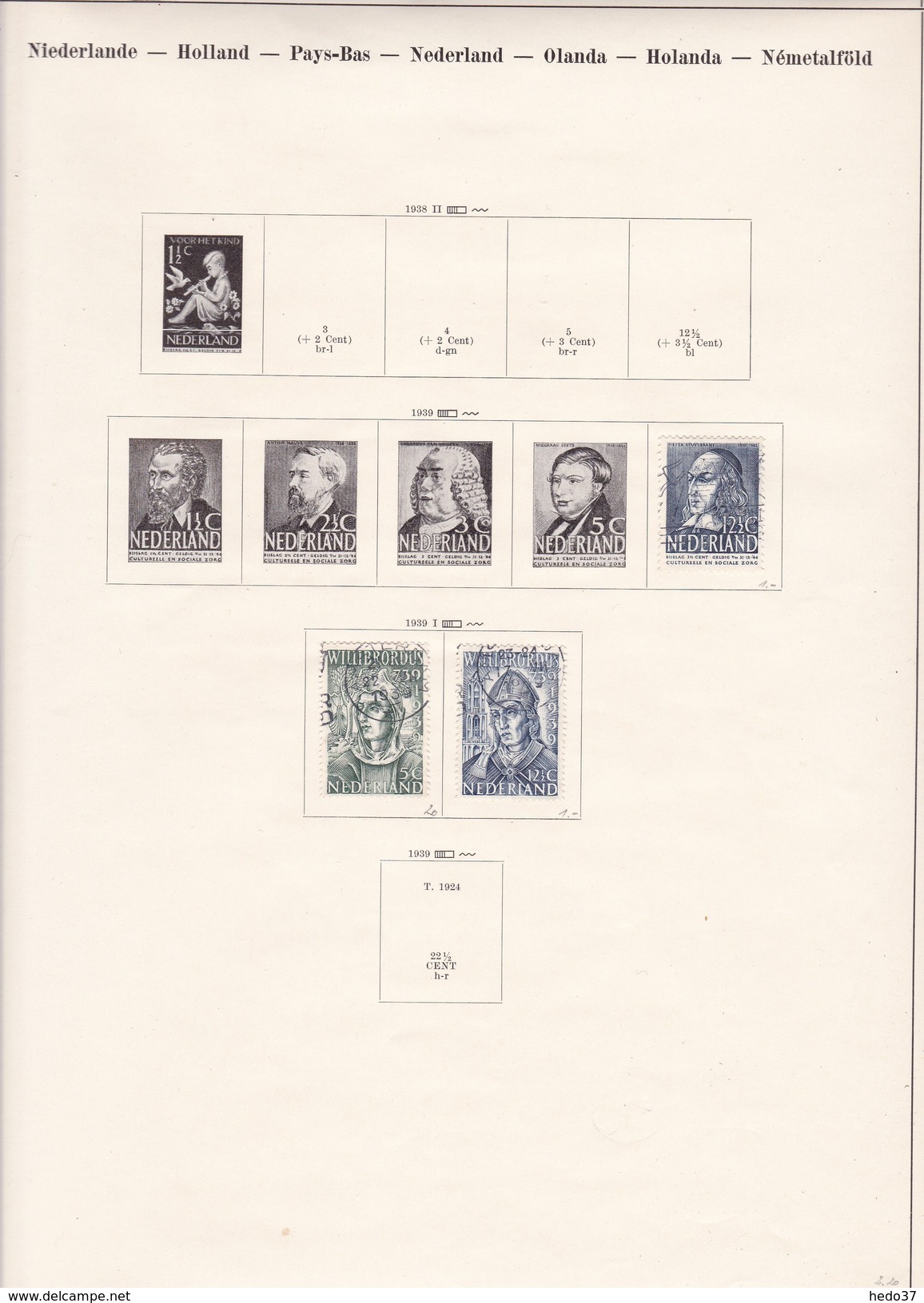 Pays Bas - Collection Vendue Page Par Page - Timbres Oblitérés / Neufs *(avec Charnière) -Qualité B/TB - Colecciones Completas