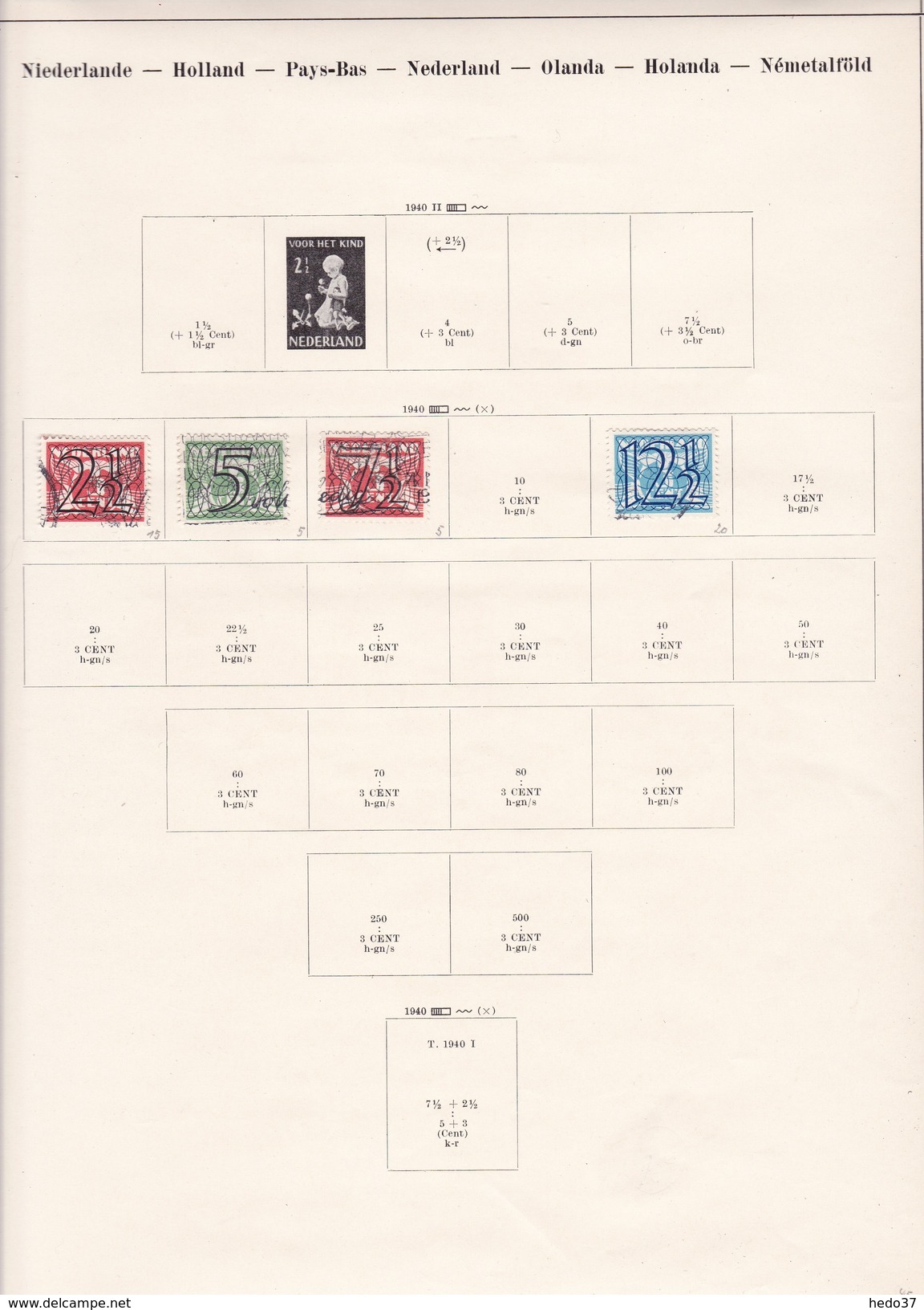 Pays Bas - Collection Vendue Page Par Page - Timbres Oblitérés / Neufs *(avec Charnière) -Qualité B/TB - Sammlungen