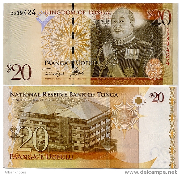 TONGA       20 Pa'anga       P-41[b]       ND (2013)       UNC - Tonga