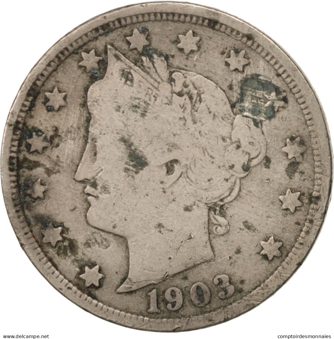 Monnaie, États-Unis, Liberty Nickel, 5 Cents, 1903, U.S. Mint, Philadelphie - 1883-1913: Liberty (Liberté)