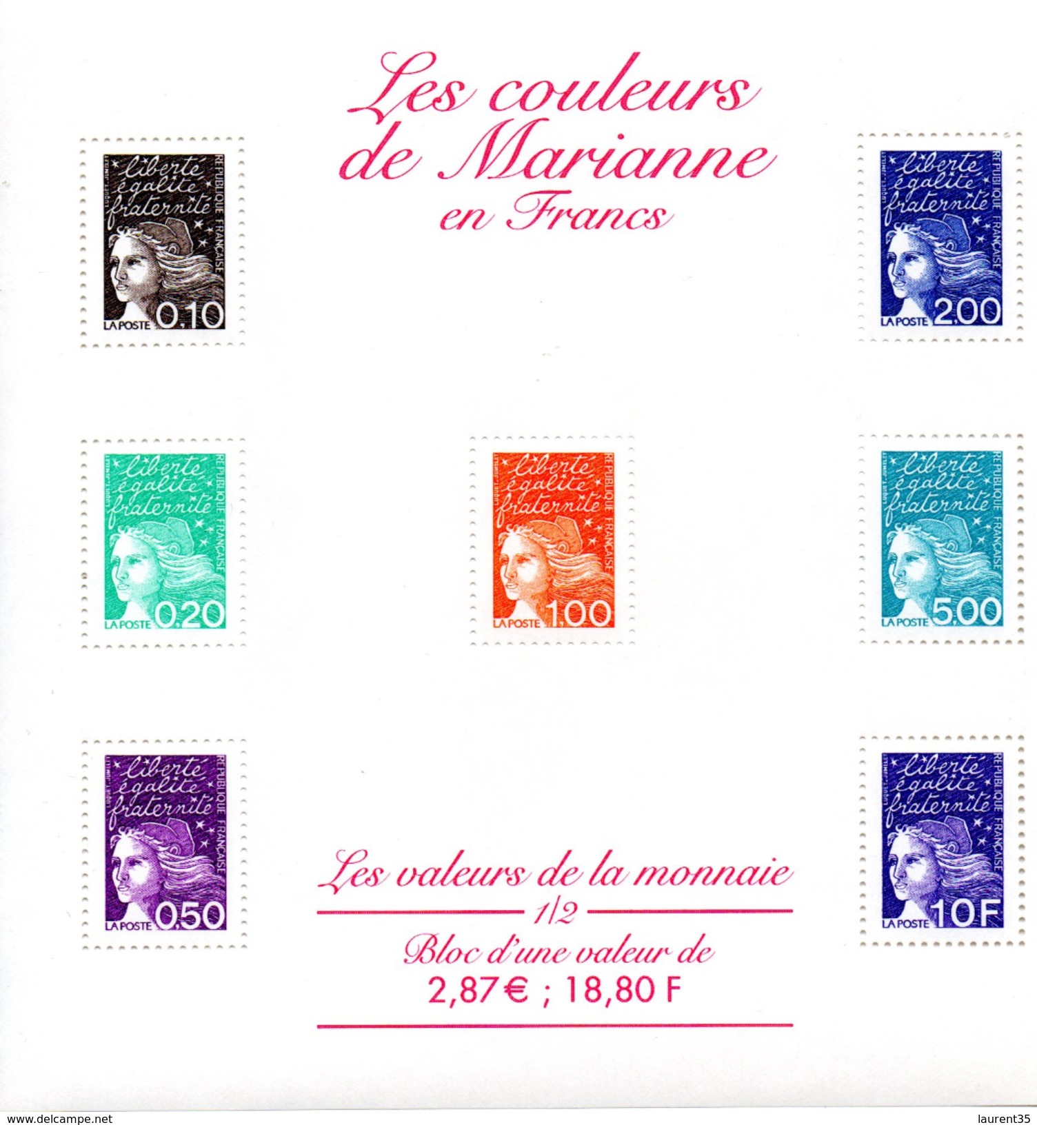 France.bloc No 41 De 2001.les Couleurs De Marianne.n**. - Neufs