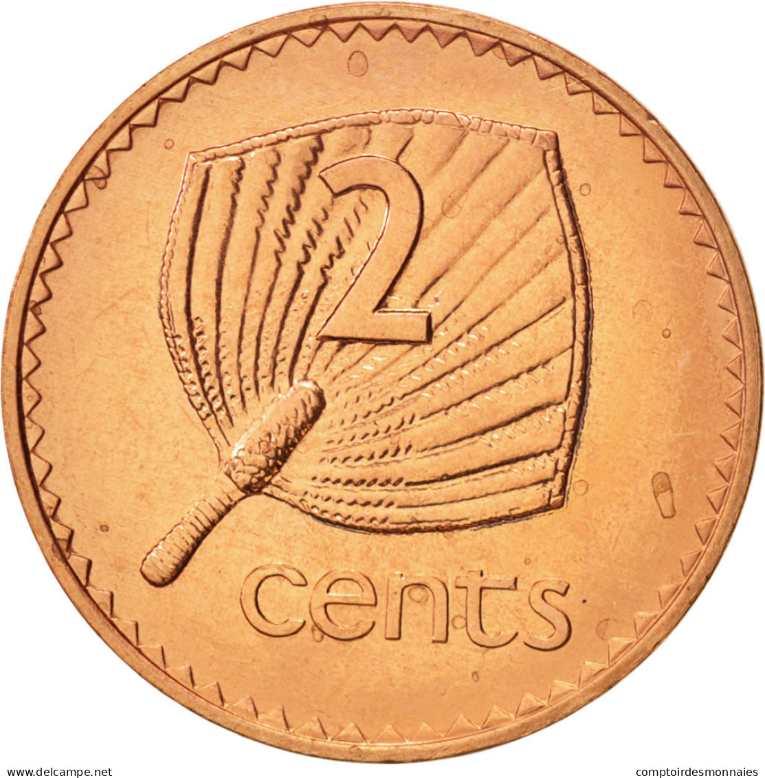 Monnaie, Fiji, Elizabeth II, 2 Cents, 2001, SPL, Copper Plated Zinc, KM:50a - Fidji