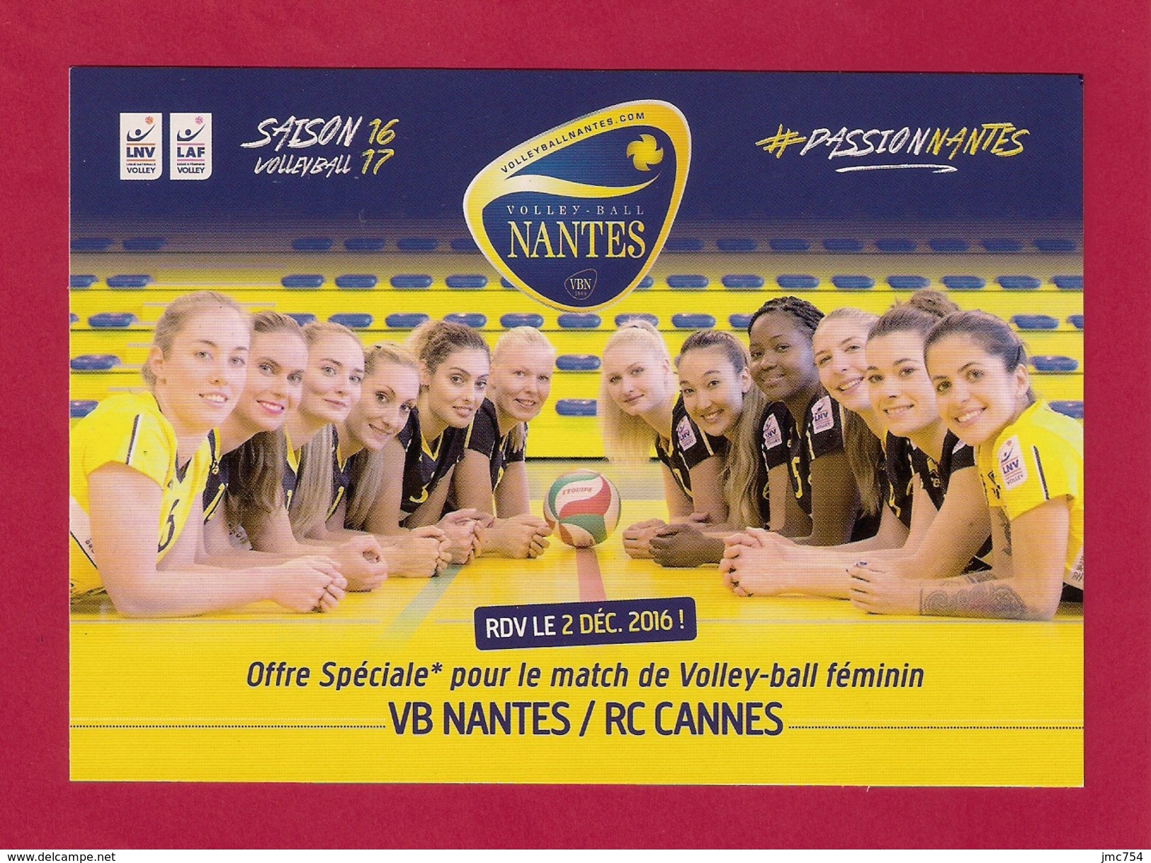 Cart´com.     Sport.  Volley-ball Féminin.  Nantes-Cannes.  12/2016 - Volleyball