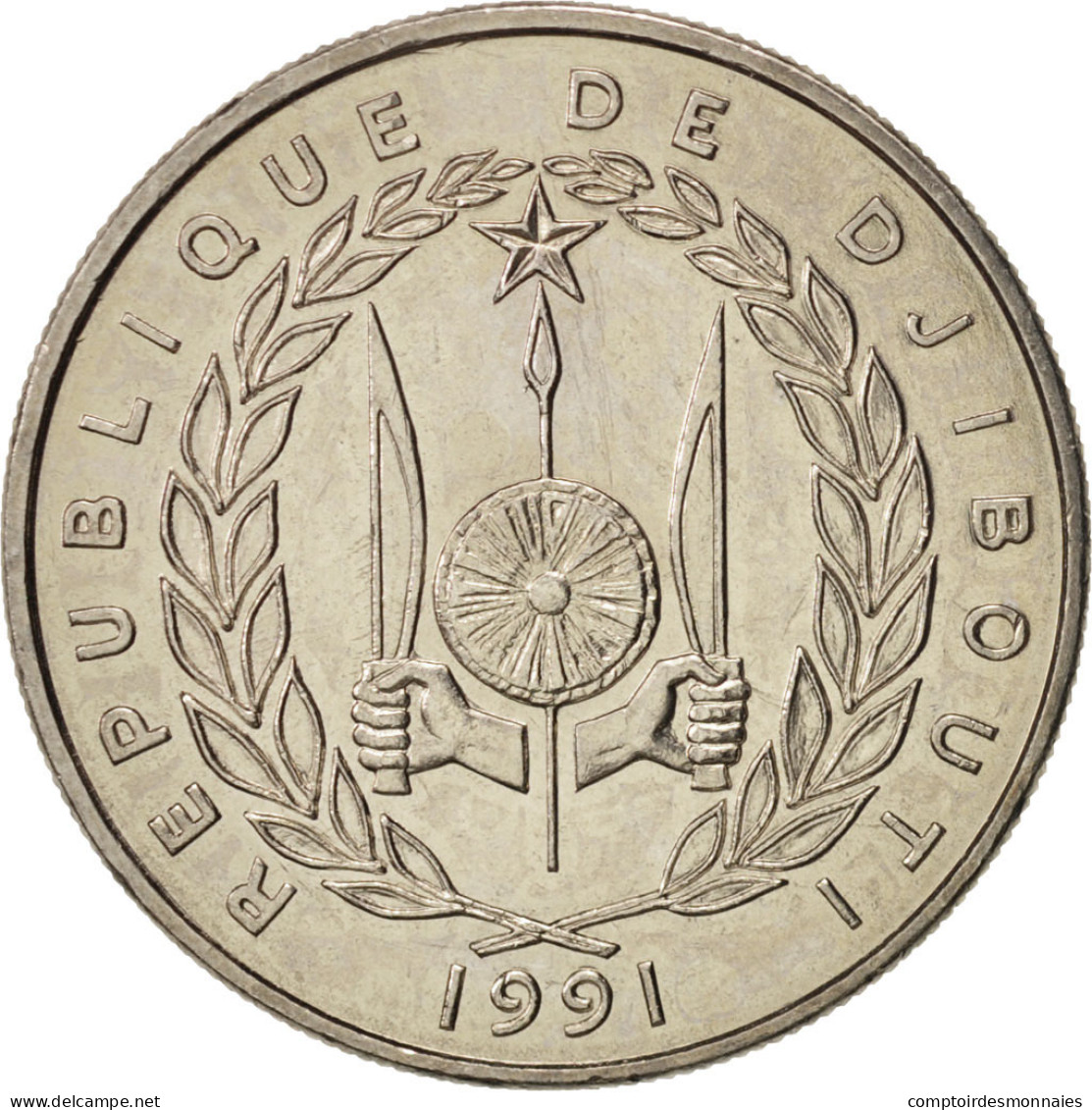 Monnaie, Djibouti, 50 Francs, 1991, Paris, SPL+, Copper-nickel, KM:25 - Djibouti