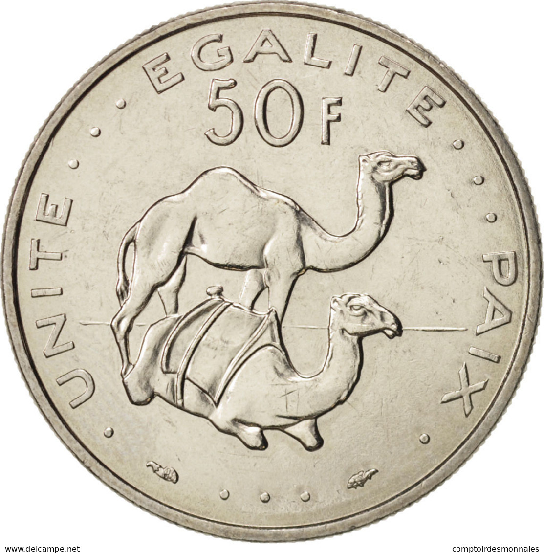 Monnaie, Djibouti, 50 Francs, 1991, Paris, SPL+, Copper-nickel, KM:25 - Djibouti