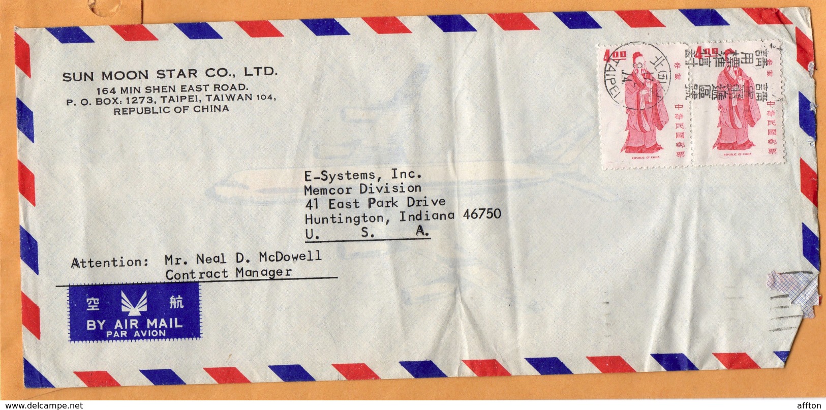 Taiwan Old Cover Mailed To USA - Lettres & Documents