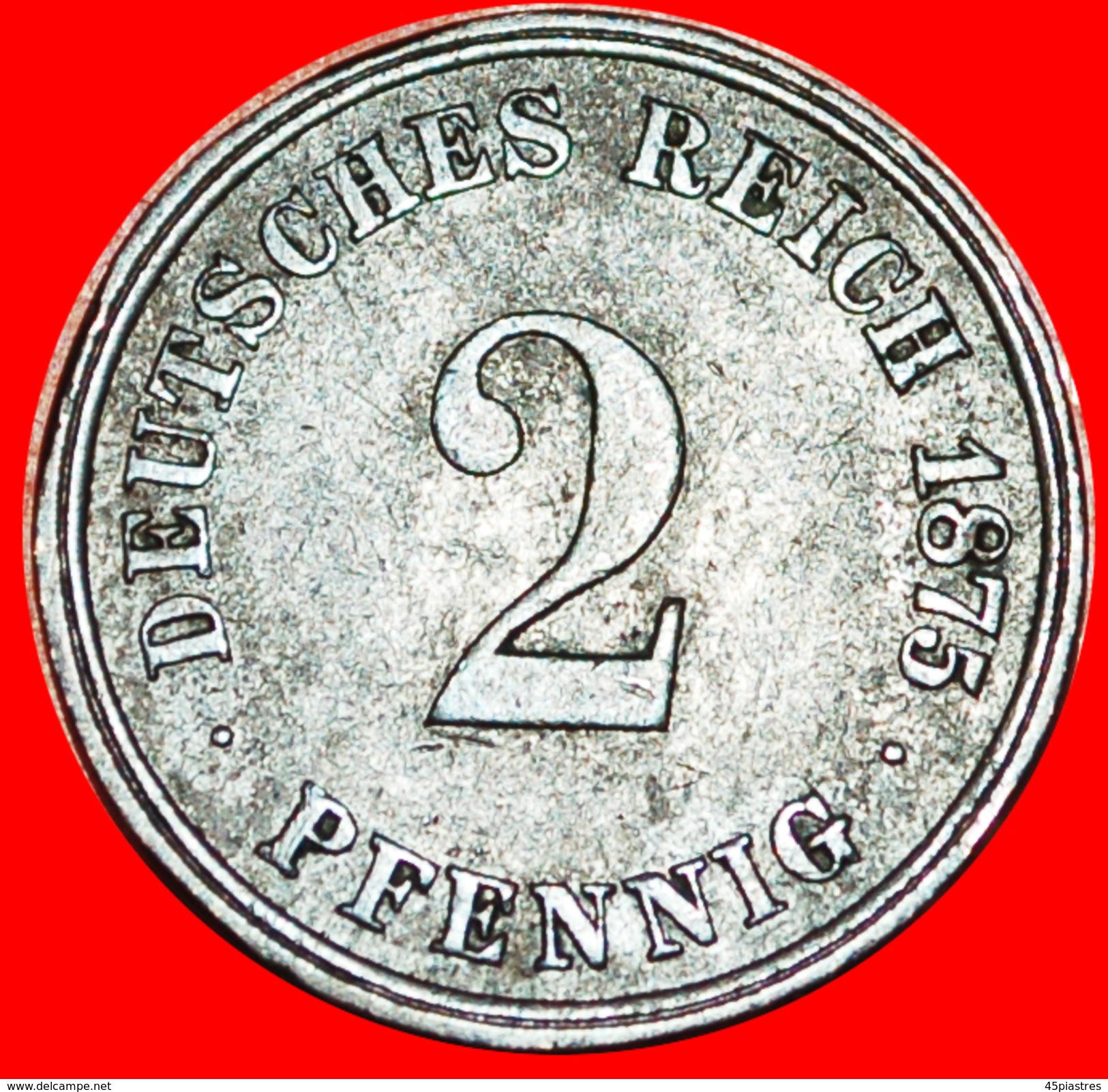 § EAGLE: GERMANY &#x2605; 2 PFENNIG 1875J! LOW START &#x2605; NO RESERVE! Wilhelm I (1871-1888) - 2 Pfennig