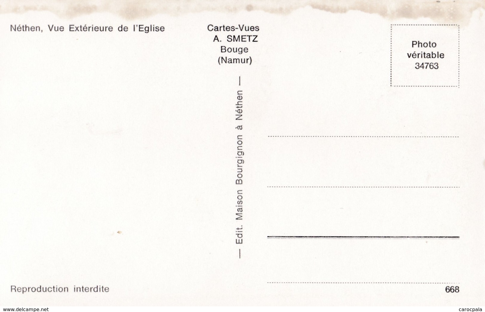 Carte 1950 NETHEN / VUE EXTERIEURE DE L'EGLISE - Autres & Non Classés