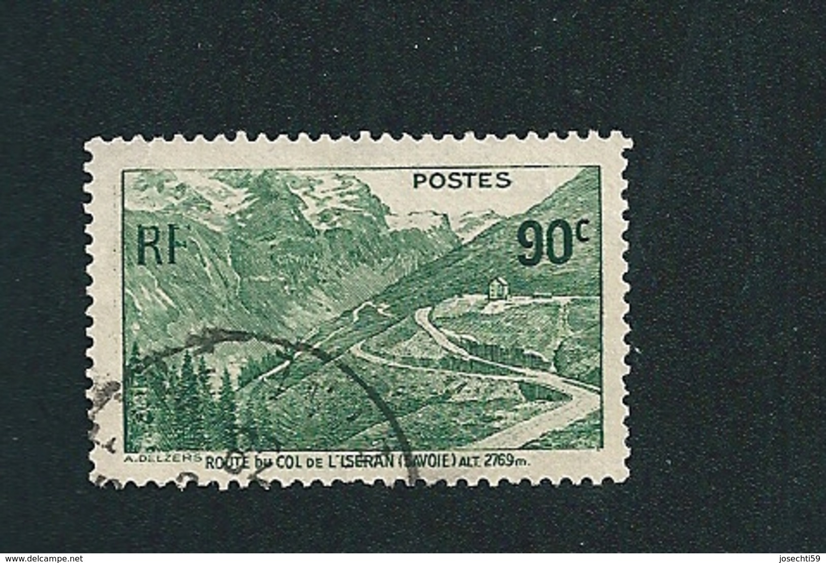 N° 358 Route Du Col De L'Iseran (Savoie) Alt. 2769 M Oblitéré France 1937 Sapin Blanc Manque D'encre - Used Stamps