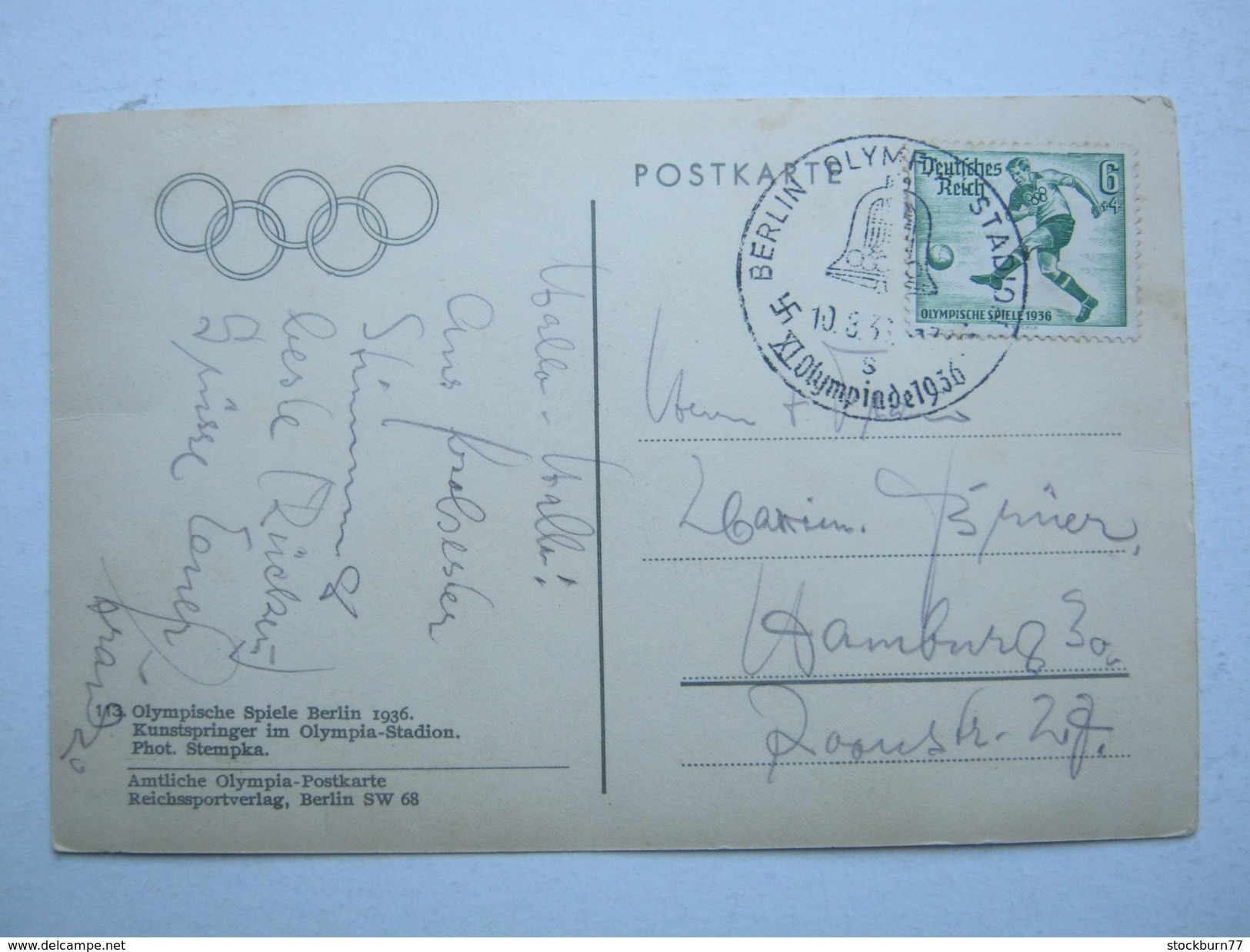 1936 , Berlin - Olympiade ,Karte Turmspringen Mit Sonderstempel - Sommer 1936: Berlin