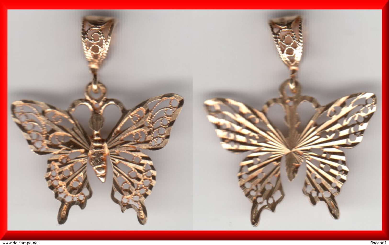 SUPERBE **** MEDAILLE PENDENTIF - PAPILLON FILIGRANNE - OR 18 CARATS - GOLD **** EN ACHAT IMMEDIAT !!! - Pendentifs