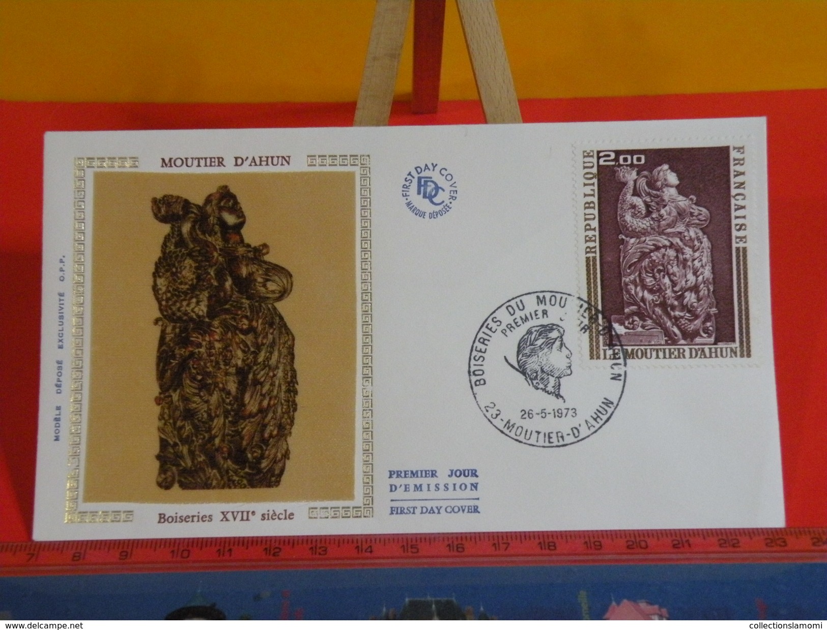 FDC > 1970-1979 > BOISERIES DU MOUTIER D'AHUN - 23 MOUTIER D'AHUN - 26.5.1973 - 1er Jour. Coté 3,50&euro; - 1970-1979