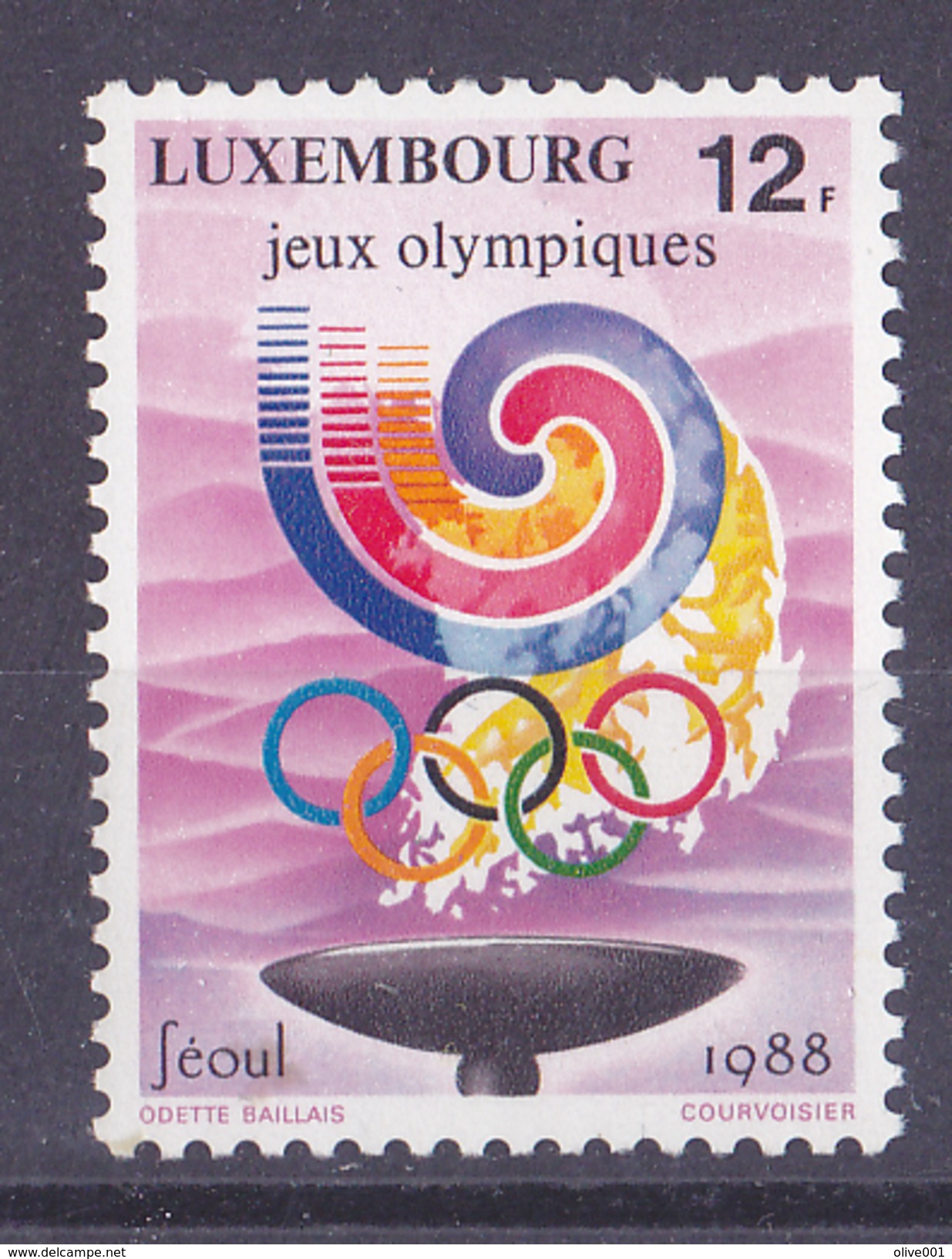 Luxembourg JO De Séoul 1988 - Emblème Et Flamme Olympique Y&T N° 1159 ** MNH Cote 1.70 &euro;uros Départ à Moin De 65 % - Ete 1988: Séoul