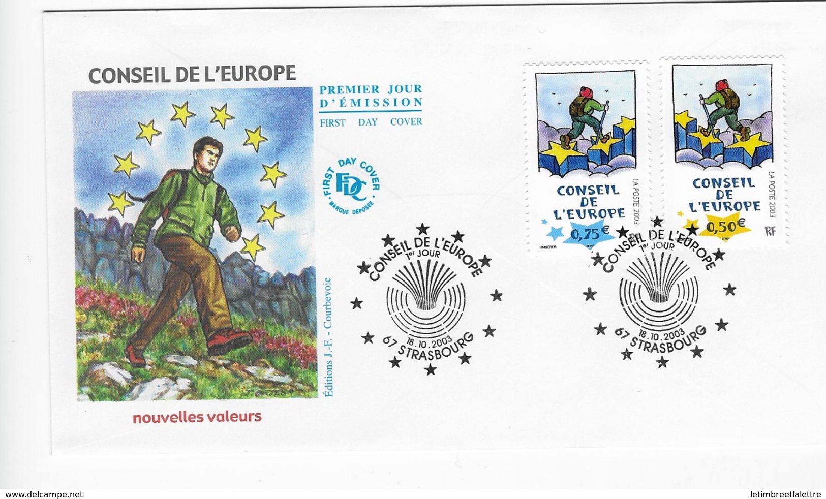 Enveloppes 1er Jour FDC 2003 Conseil De L'Europe - 2000-2009