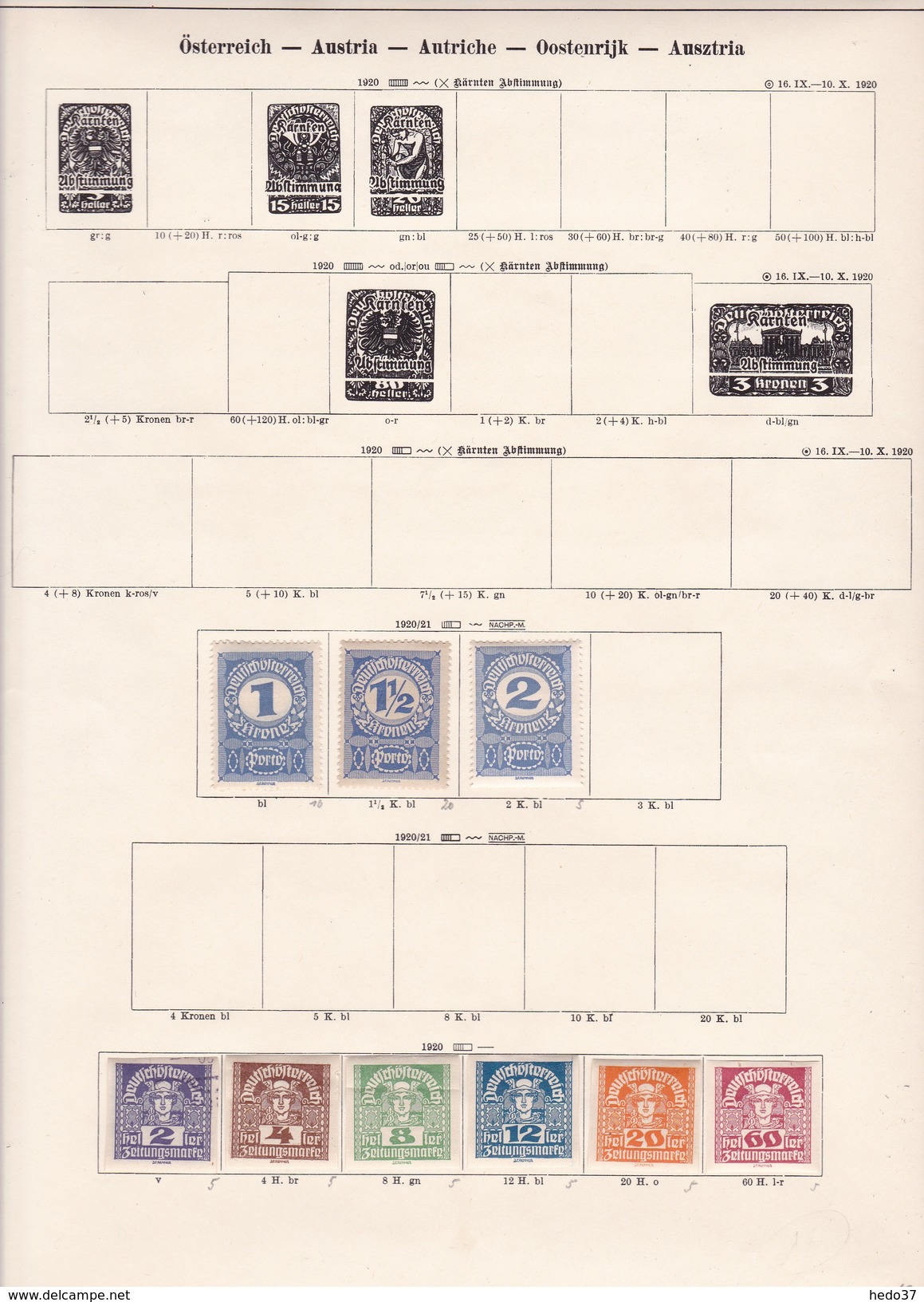 Autriche - Collection Vendue Page Par Page - Timbres Oblitérés / Neufs *(avec Charnière) -Qualité B/TB - Collections