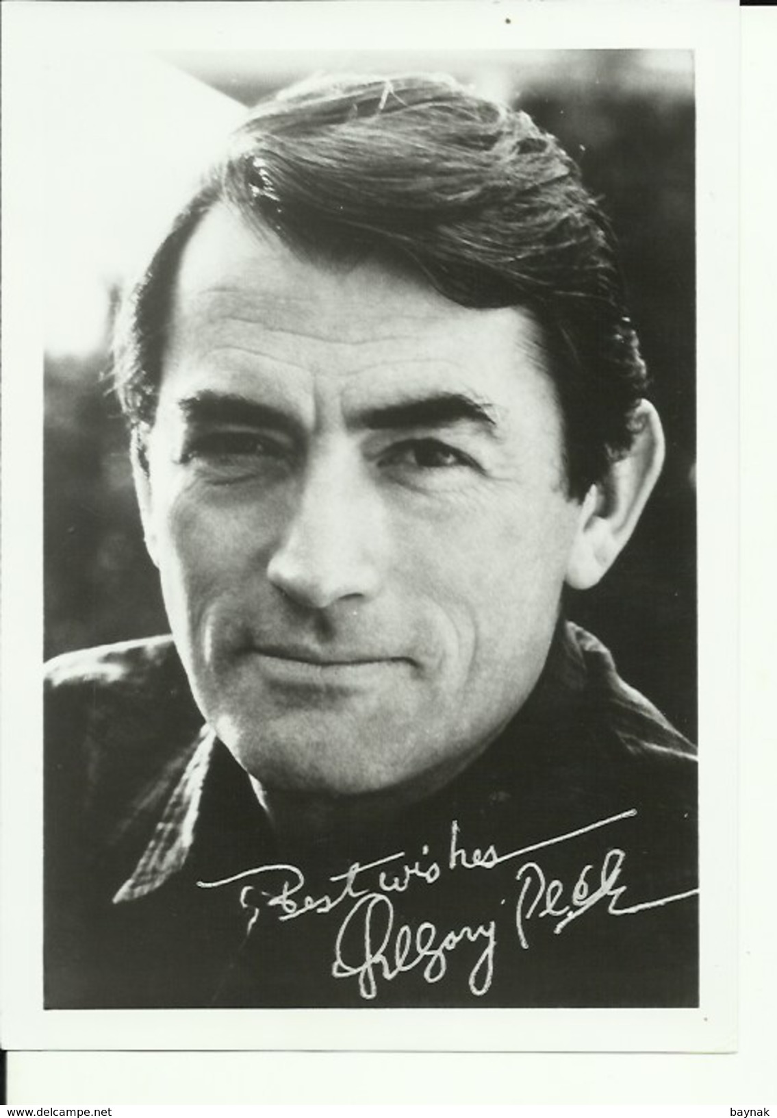 GREGORY PECK  --  PHOTO ORIGINAL --  GRAND FORMAT, 18 Cm X 12,5 Cm  -  AUTOGRAFO  -  SIGNED  --   WITH ENVELOPE  -  1967 - Autographes