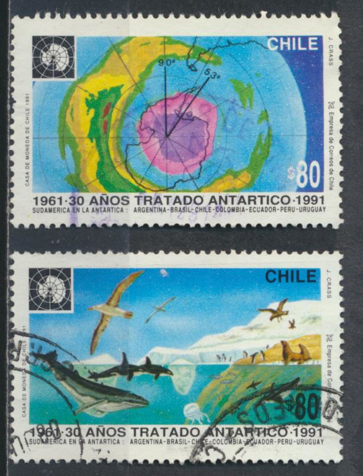 °°° CILE CHILE - Y&T N°1070/71 - 1991 °°° - Cile