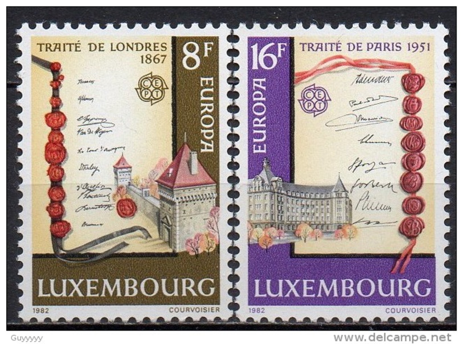 Luxembourg - 1982 - Yvert N° 1002 & 1003 **  - Europa - Gebraucht