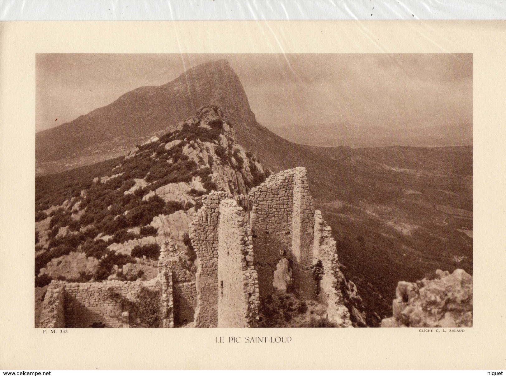 HERAULT, LE PIC ST-LOUP, Planche Densité = 200g, Format: 20 X 29 Cm, (G. L. Arlaud) - Documents Historiques