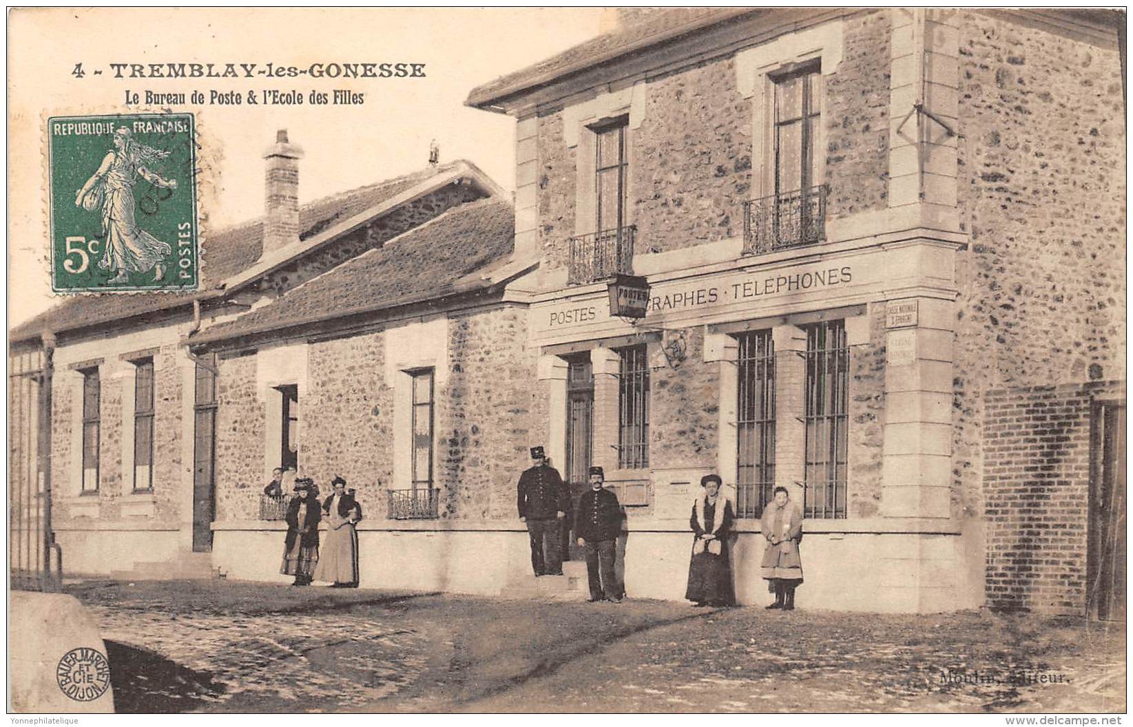 93 - SEINE SAINT DENIS / Tremblay Lès Gonesse - Bureau De Poste  Et école Des Filles - Beau Cliché Animé - Tremblay En France