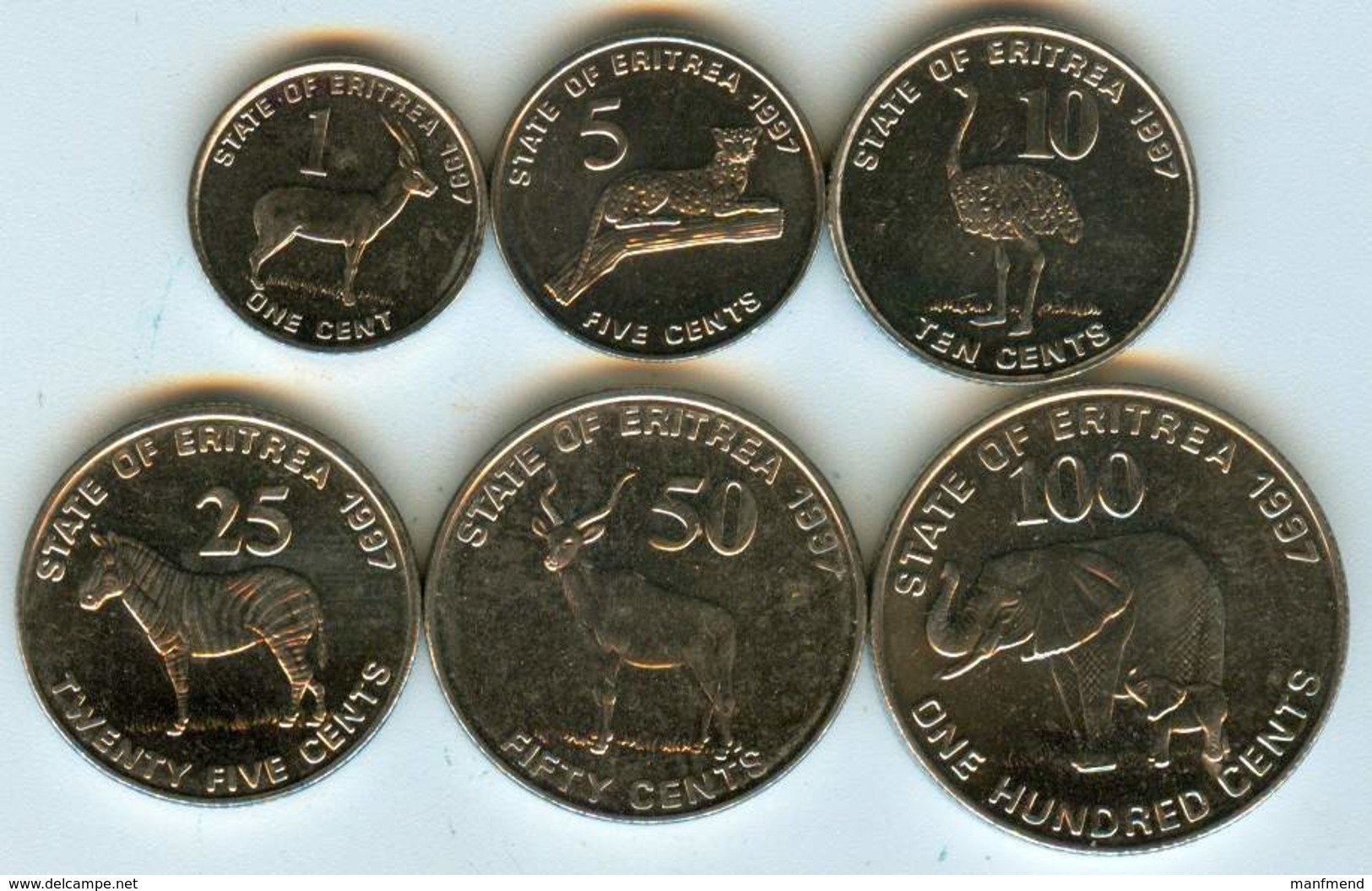 Eritrea - 1997 - 6 Coins - KM 43-8 - Unc - Eritrea