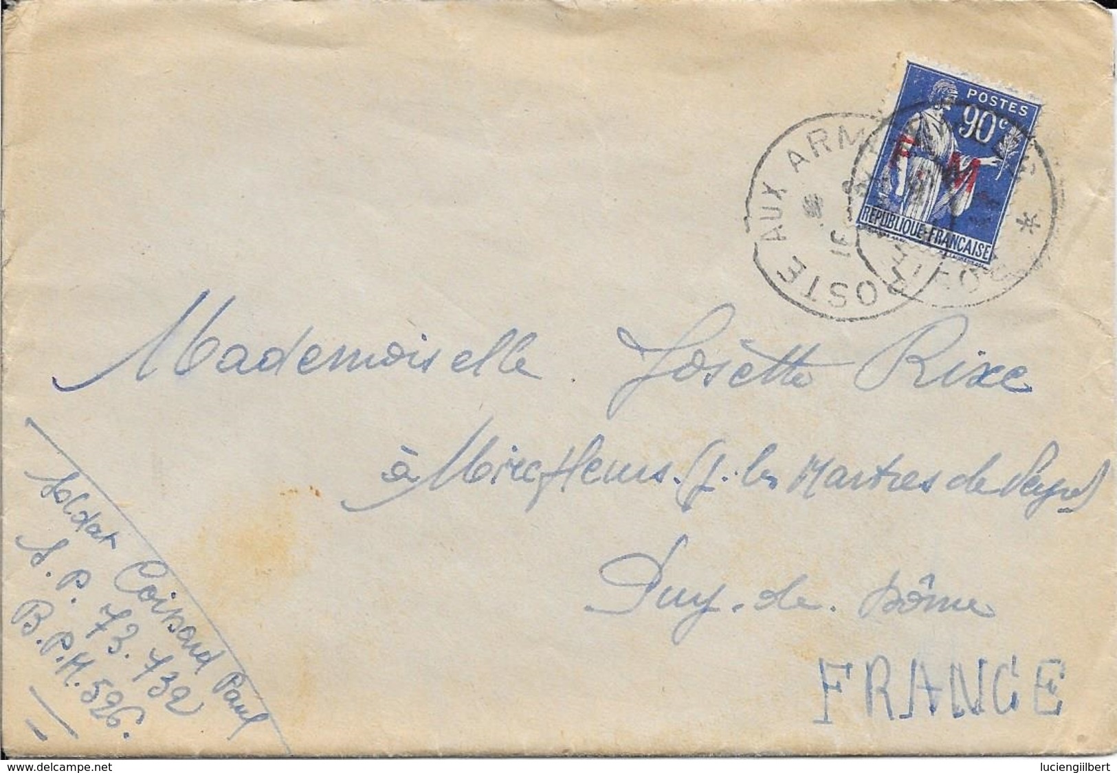 6 ENVELOPPES AVEC COURRIER PERIODE OCCUPATION  157 CRD / S.P. 73 732 / BPM 526 CACHET TRESOR ET POSTES 1947/1948 - WW II