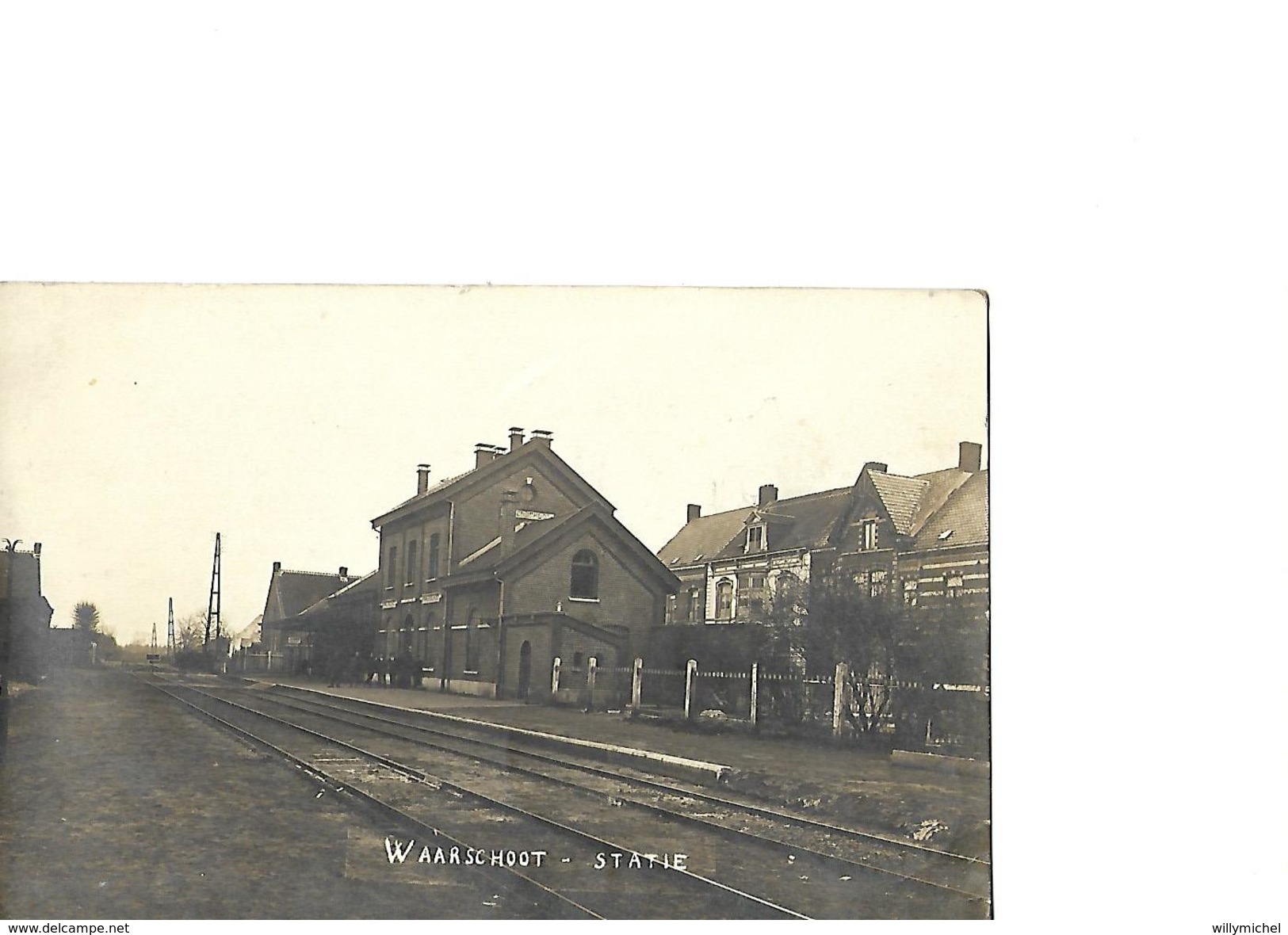 Waarschoot Statie Station Duitse Fotokaart WO I - Waarschoot