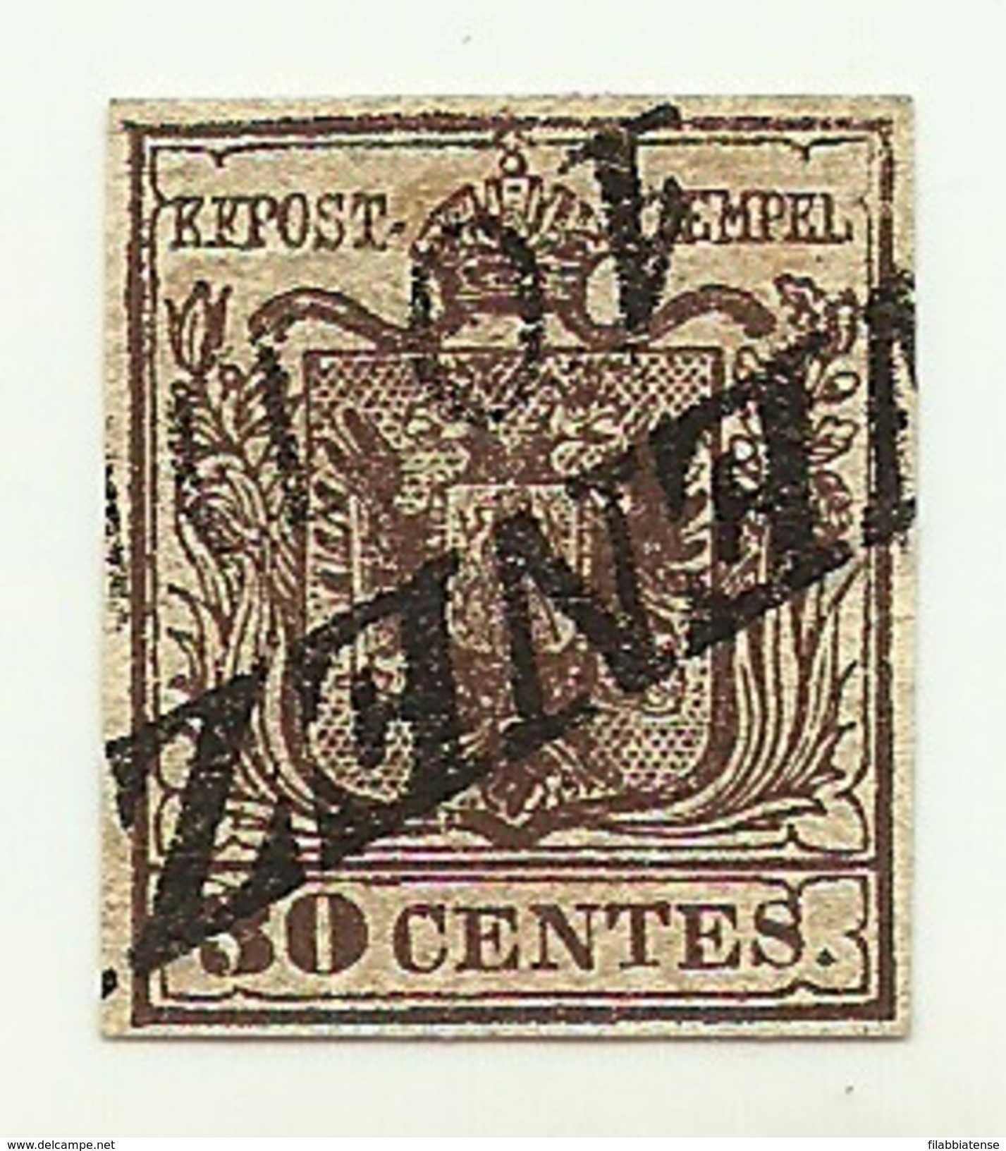 1850 - Antichi Stati - Regno Lombardo Veneto - 7 Stemma-, - Lombardo-Veneto