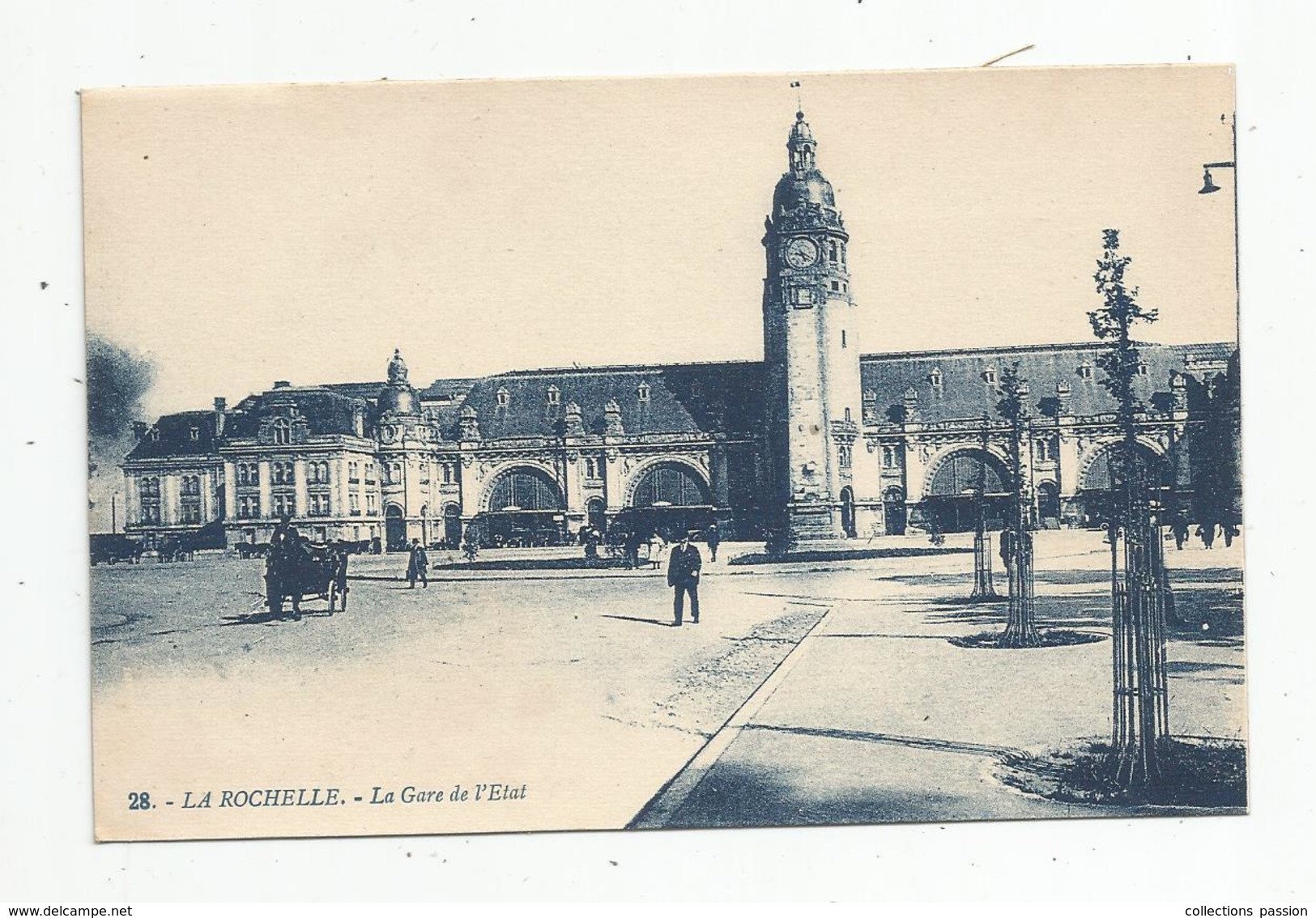 Cp , 17 , LA ROCHELLE ,  La GARE De L'état , Attelage , Vierge , Chemin De Fer , Ed : Artaud - Gares - Sans Trains