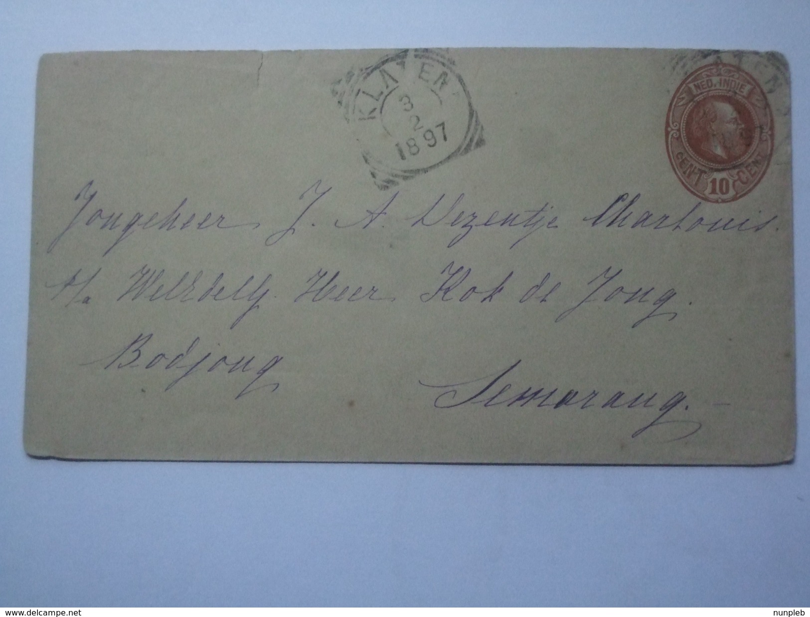 NETHERLANDS INDIES 1897 COVER KLATEN TO SEMARANG - Indie Olandesi