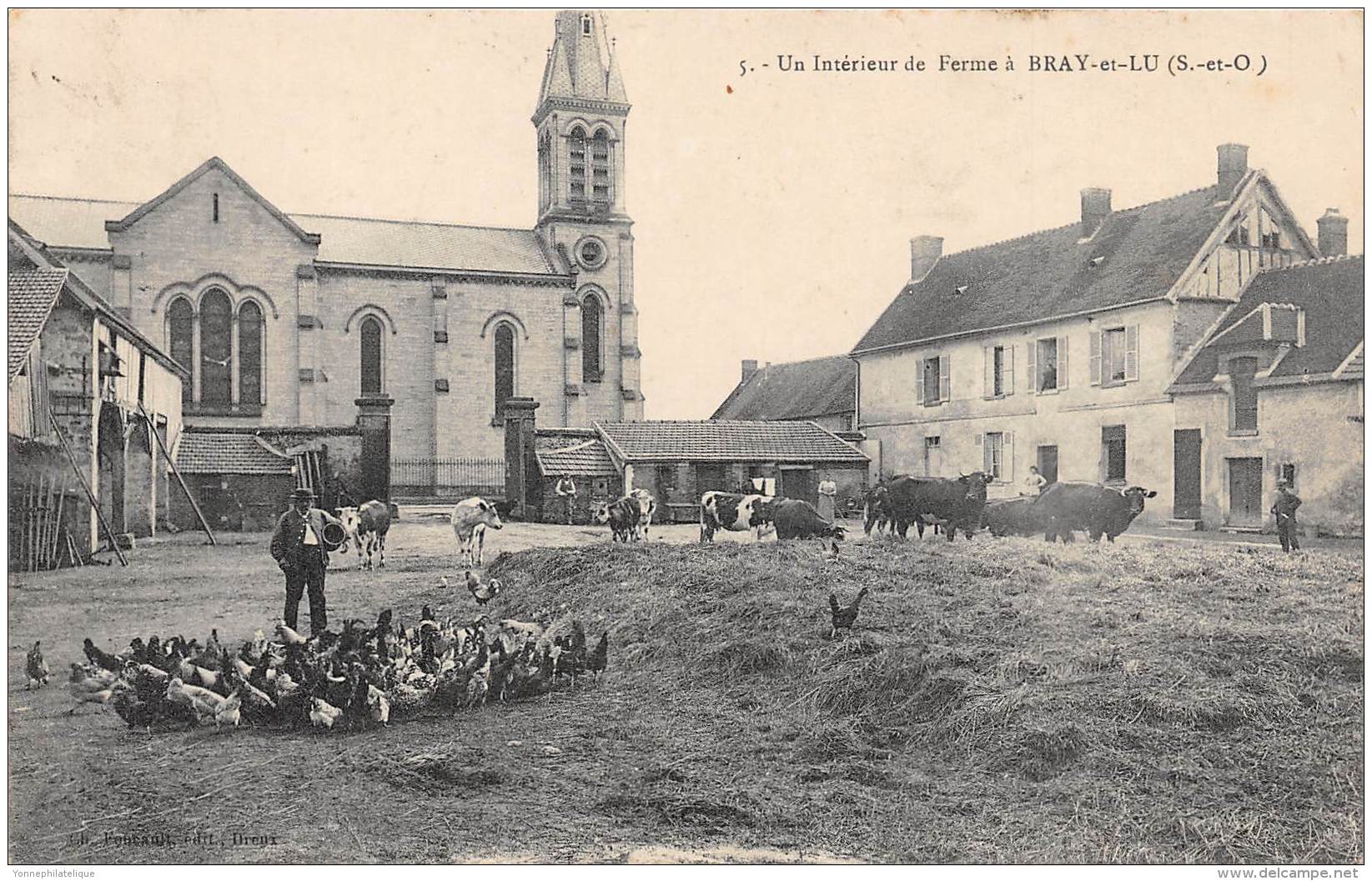 95 - VAL D'OISE / Bray Et Lu - Intérieur De Ferme - Beau Cliché Animé - Bray-et-Lû