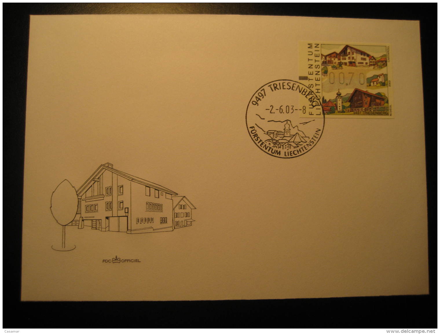 TRIESENBERG Frama Label Distributeurs 2003 Cancel Cover Liechtenstein - Storia Postale