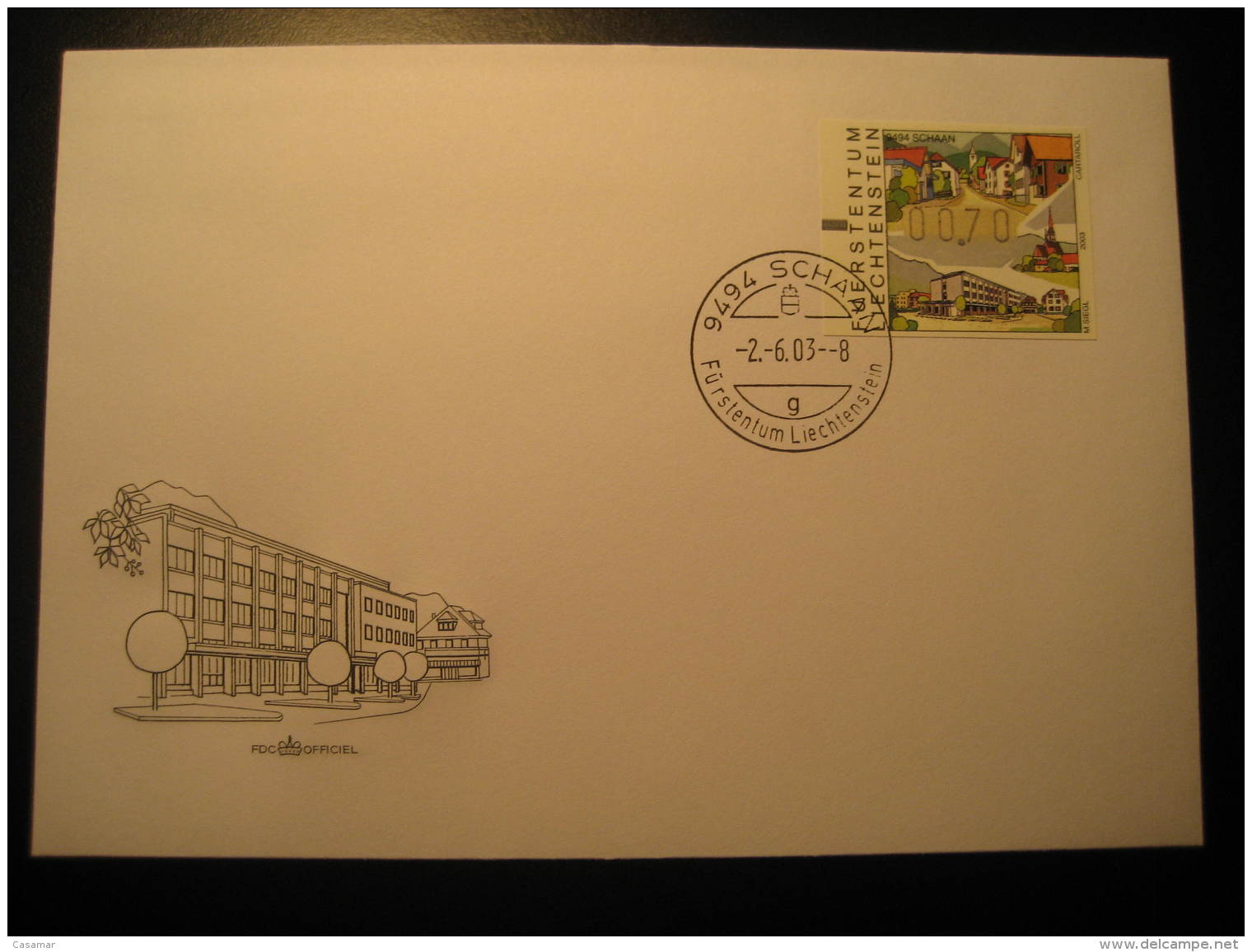 SCHAAN Frama Label Distributeurs 2003 Cancel Cover Liechtenstein - Briefe U. Dokumente