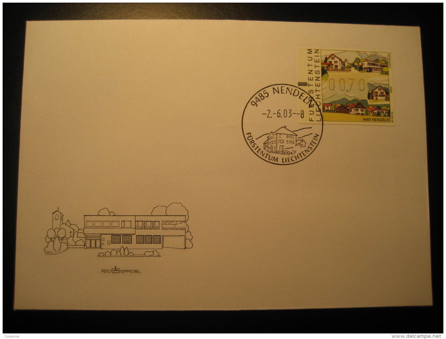 NENDELN Frama Label Distributeurs 2003 Cancel Cover Liechtenstein - Storia Postale
