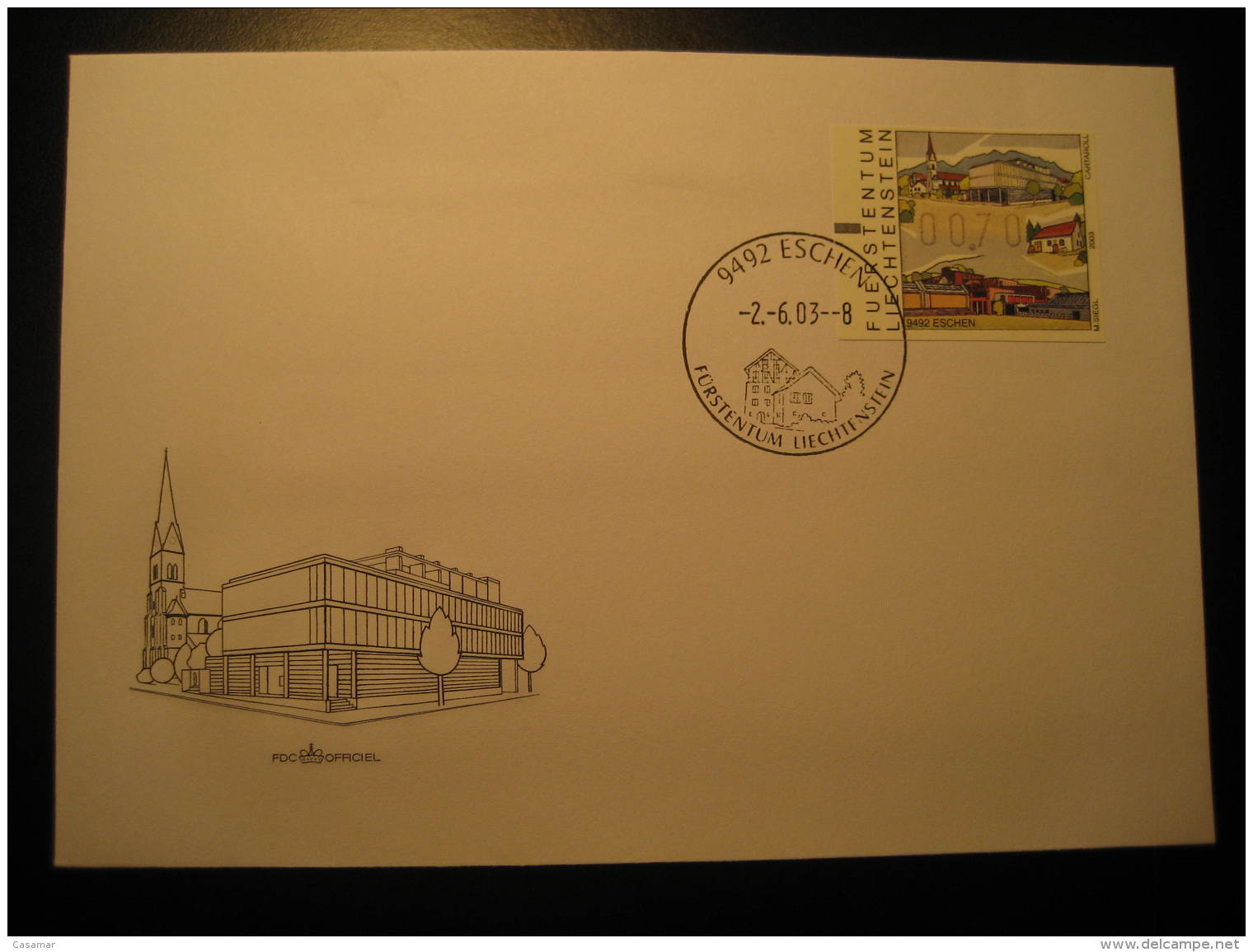 ESCHEN Frama Label Distributeurs 2003 Cancel Cover Liechtenstein - Storia Postale