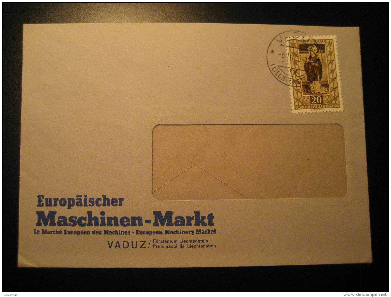 Cat. 274 On Cover VADUZ 1953 Liechtenstein - Lettres & Documents