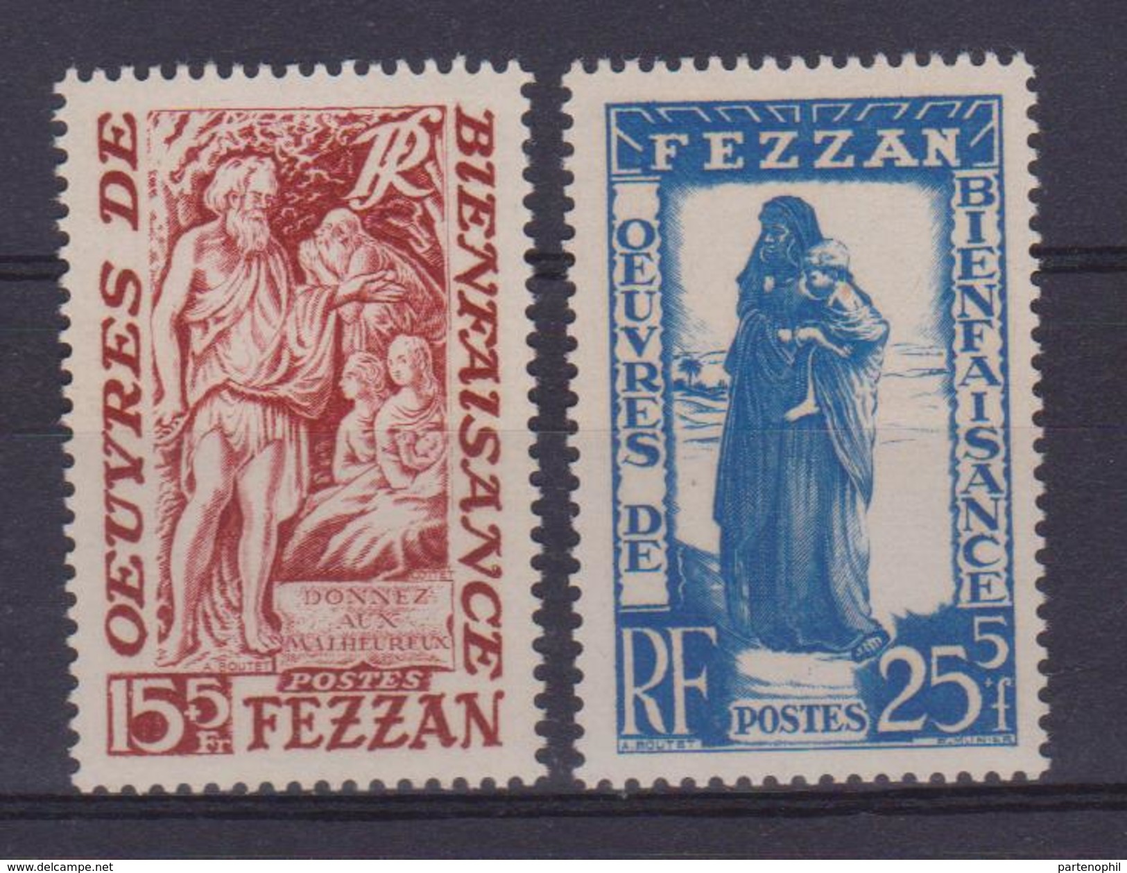 FEZZAN 1950 Territorio Militare 27/28 MNH - Unused Stamps